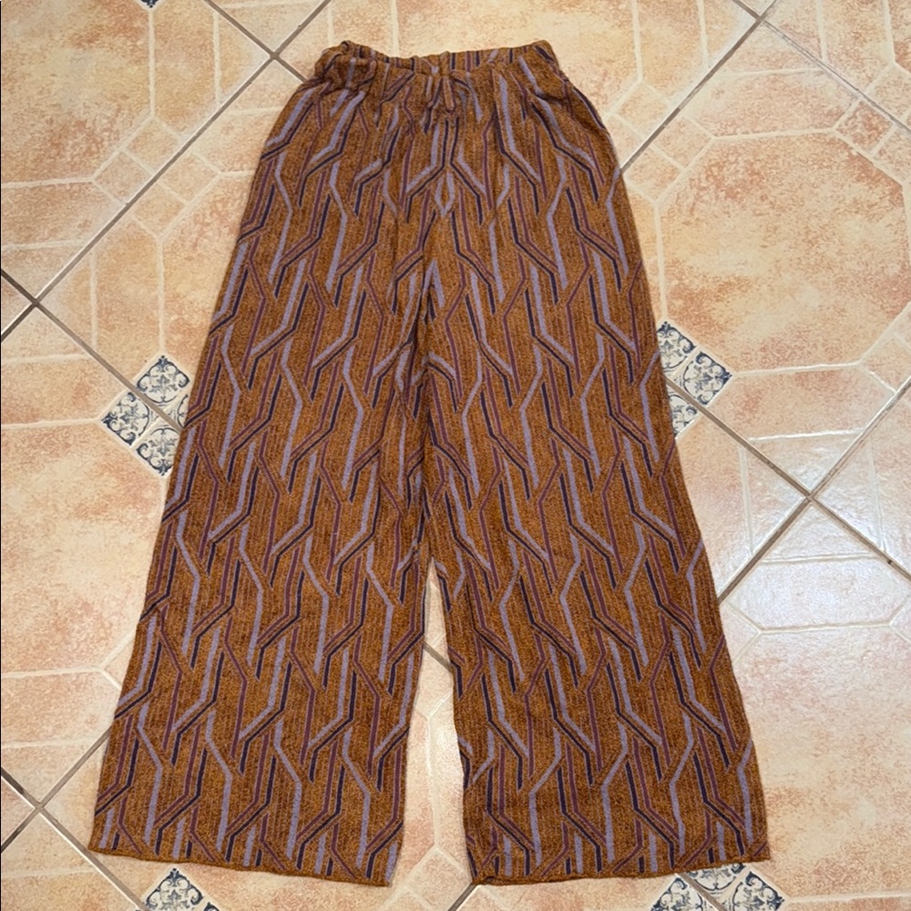 Free People Patterned Wide Leg Pants